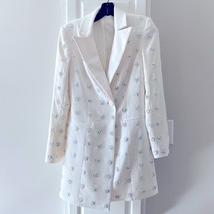 Jay Godfrey Ace Embellished Tuxedo Mini Dress